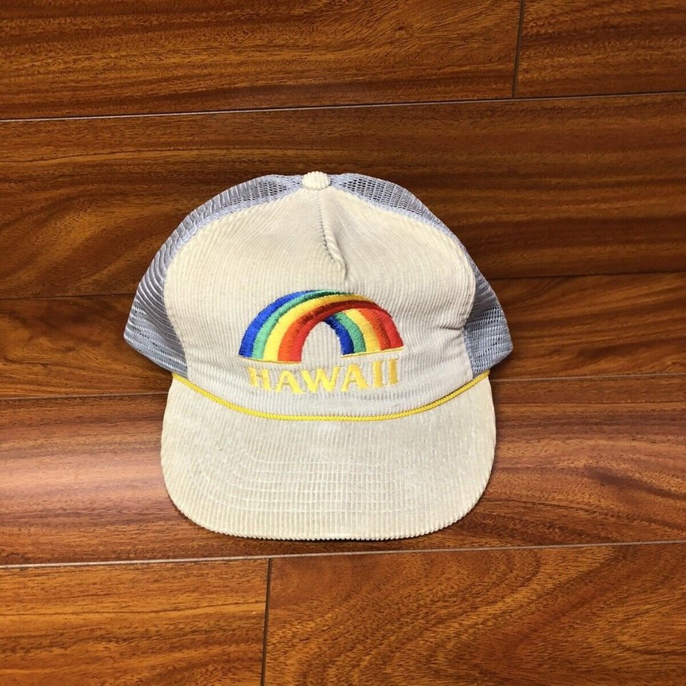 Vintage Embroidered Hawaii Mens Trucker Hat Hawaiian Headwear one size fits all